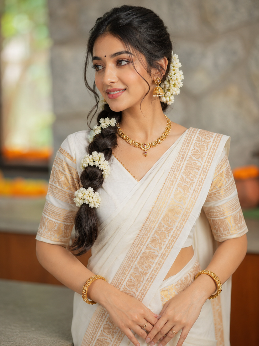 Handwoven Sungudi peacock Kanchi dual border Sarees