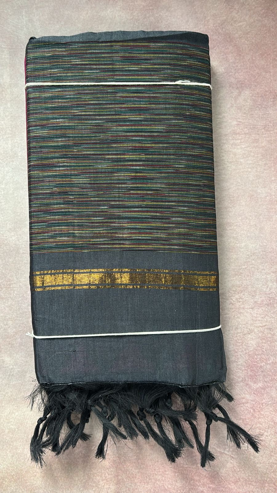 Pochampally Ikkat silk mix Suit materials Unstitched Grey and Pink
