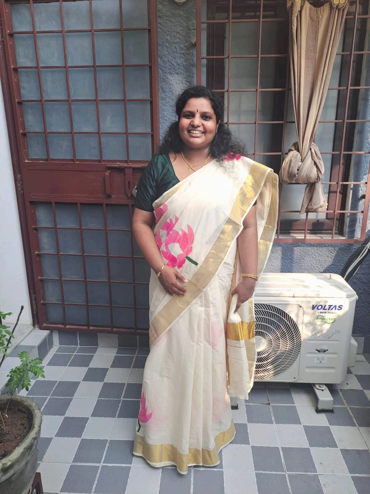 Sarvani lotus Kerala Cotton Saree