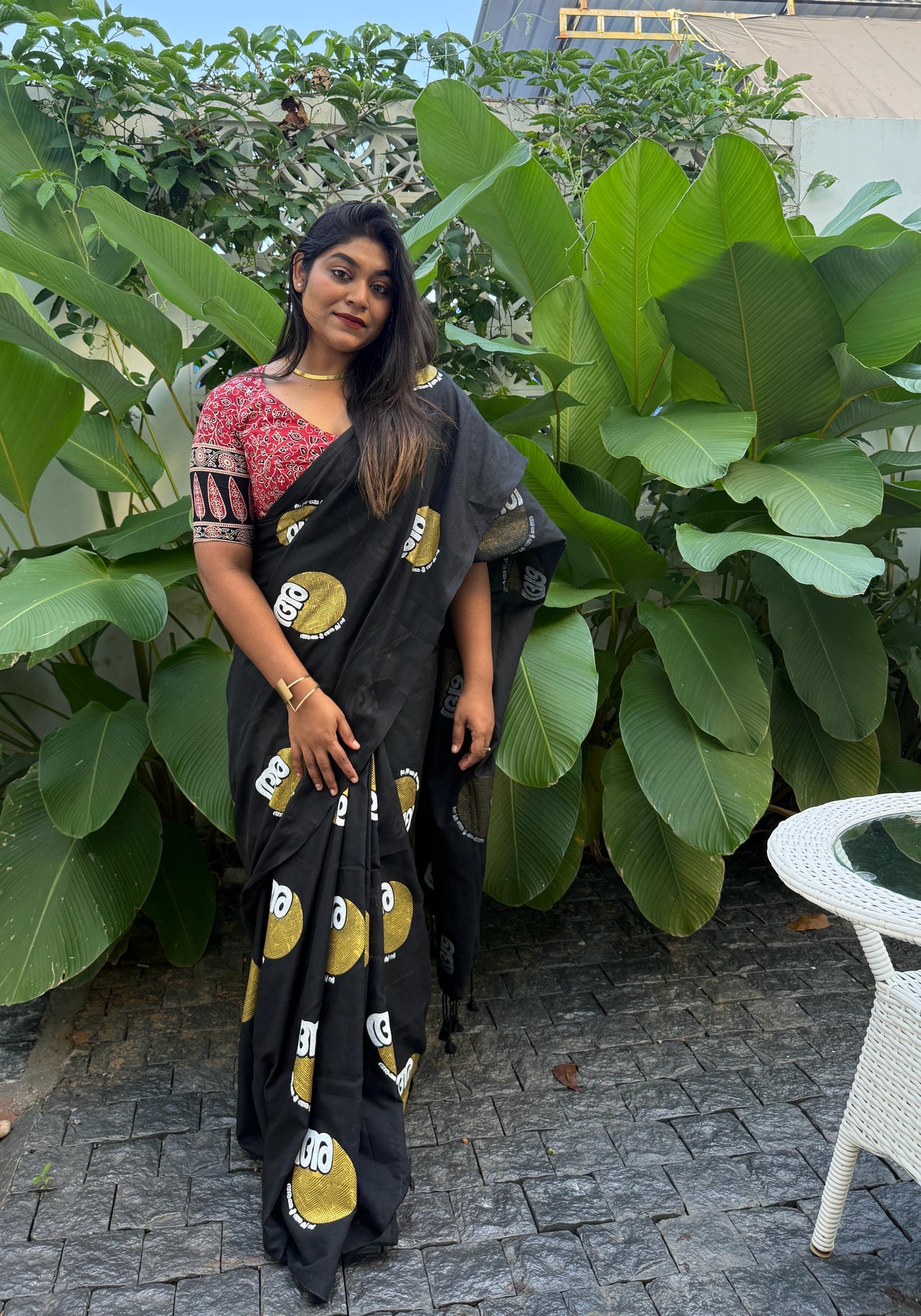 Malayalam font acha amma printed khadi cotton Saree