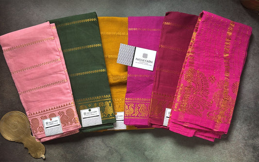 Sungudi handloom cotton Blouse pieces pack of 7