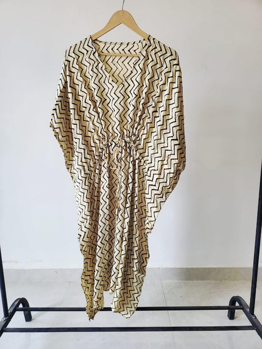 Modal silk one size kafthans off white and black