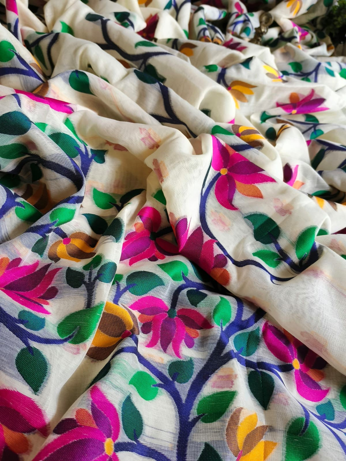 Muslin floral Saree