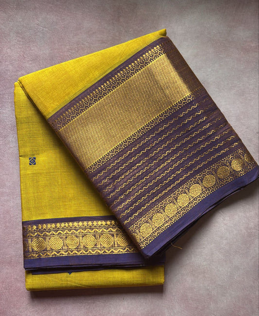 Sangita dual tone kanchi cotton sarees with woven buttas and blouse piece