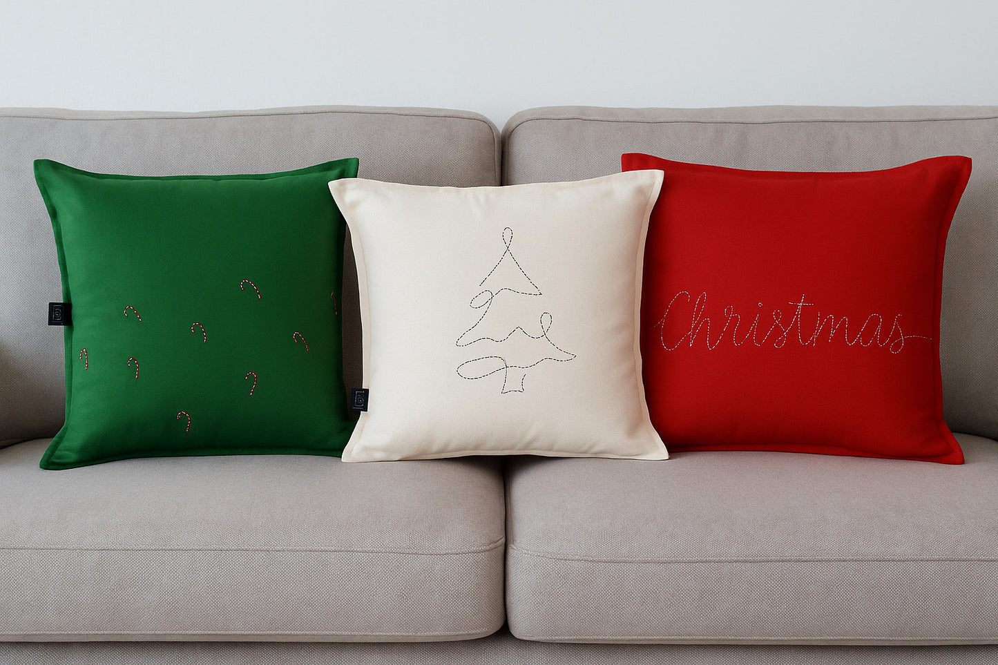 Christmas hand embroidered cushion covers : Pack of three D02