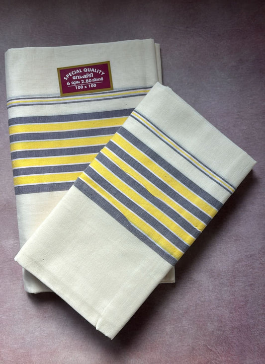 Mulloth pure cotton extra length set Mundu Ms5