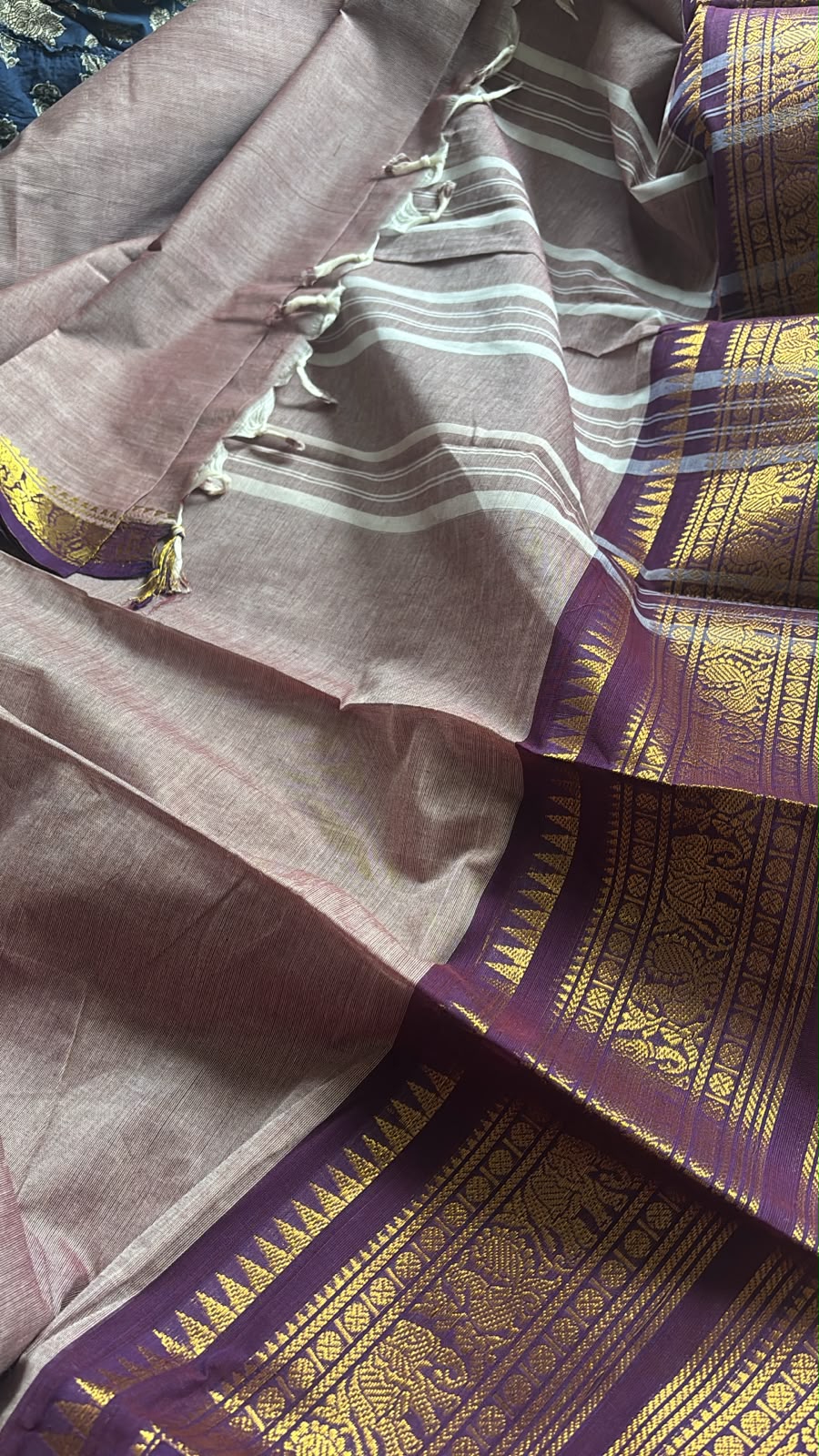 Dual tone violet Kanchi cotton Saree SGS41