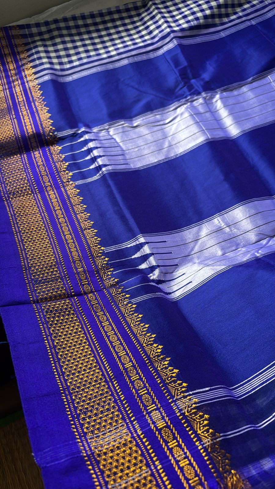 Yashoda violet check Ilkal silk saree