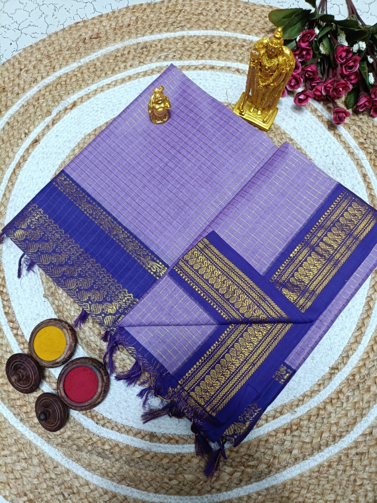 Apsara violet festive cotton Silk Saree