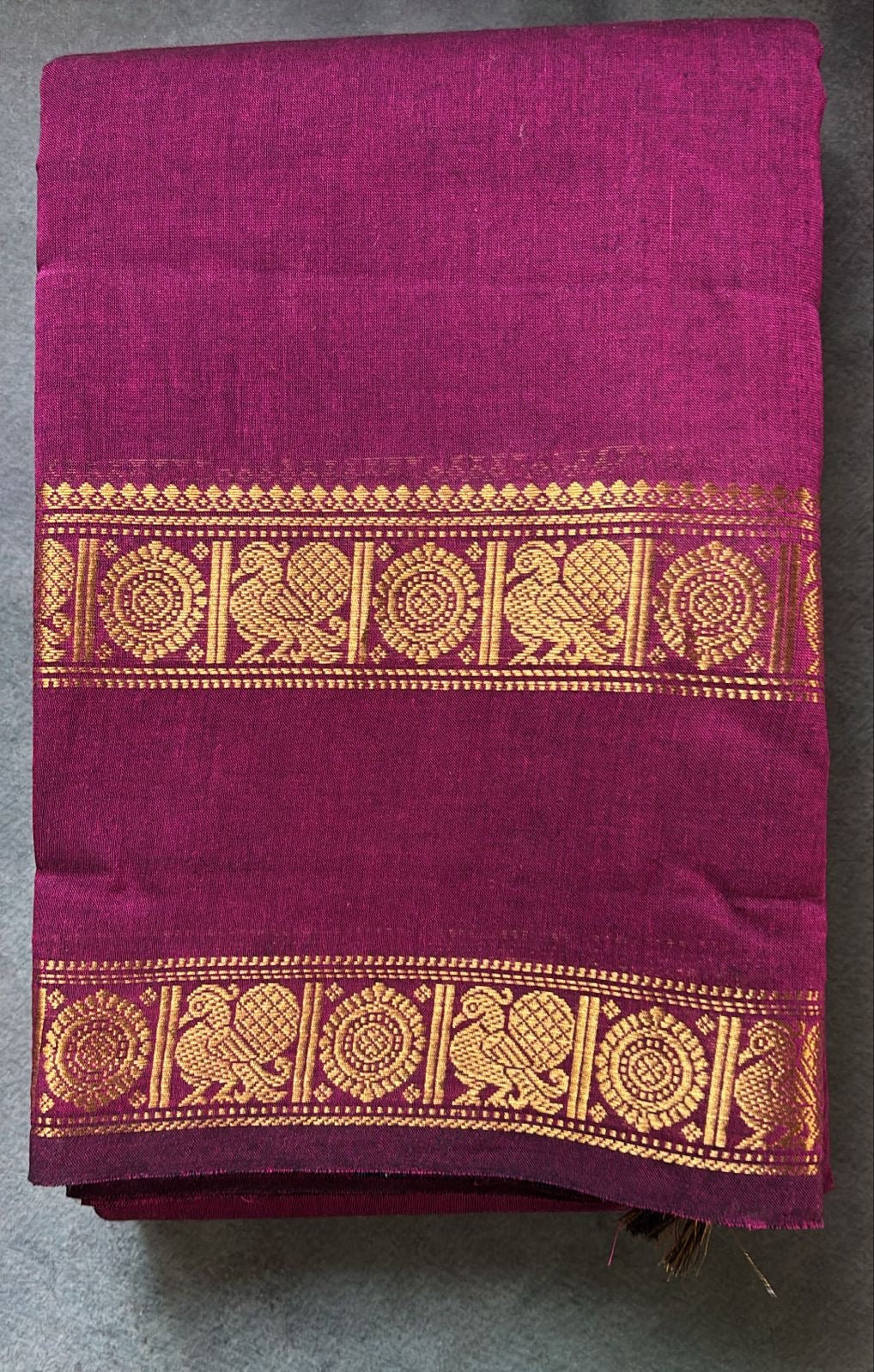 Vintage Chettinad Cotton saree with blouse Majenta Shwetha Maam’s Choice