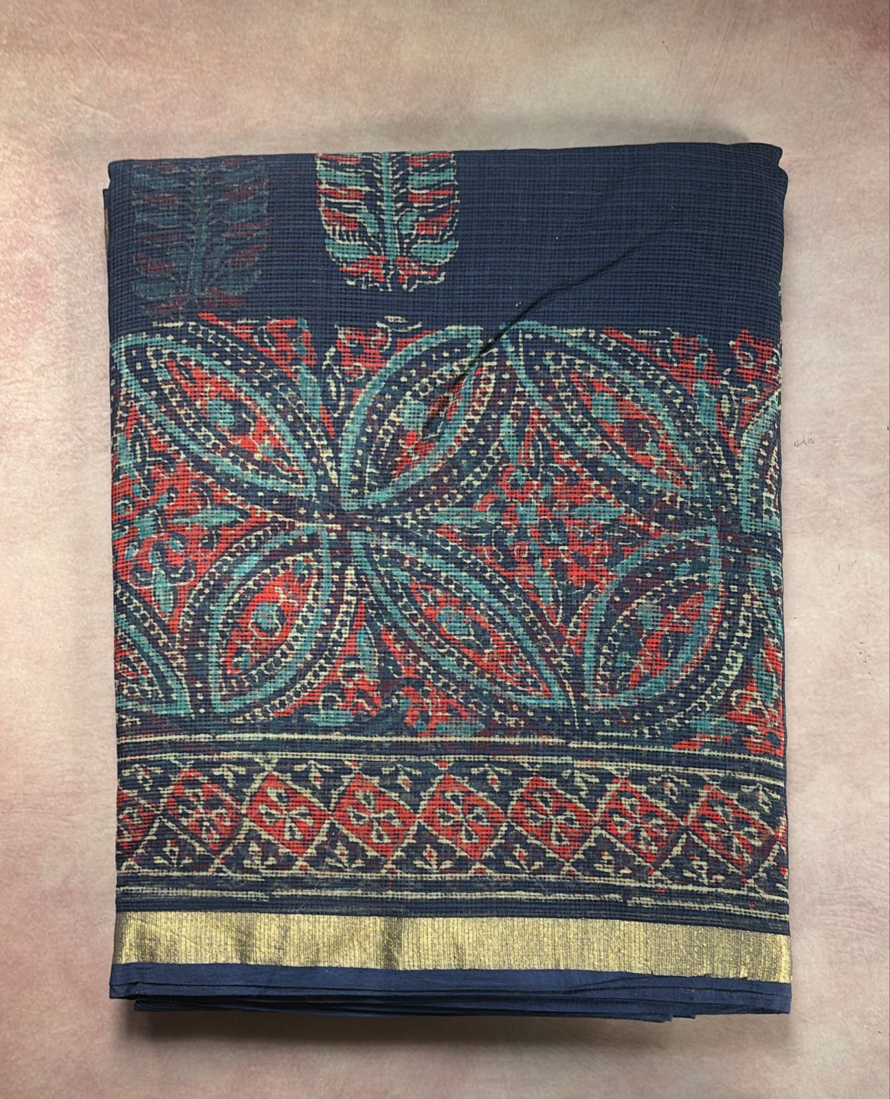 Ambika Handblock printed natural dyed Kota Doria Sarees