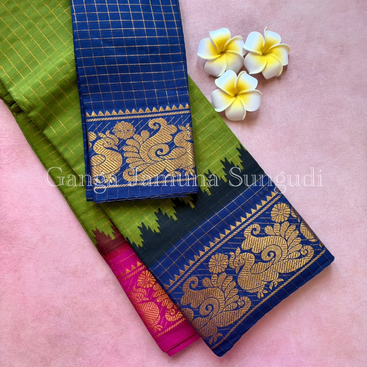 Ganga jamuna Handloom Sungudi Cotton Saree