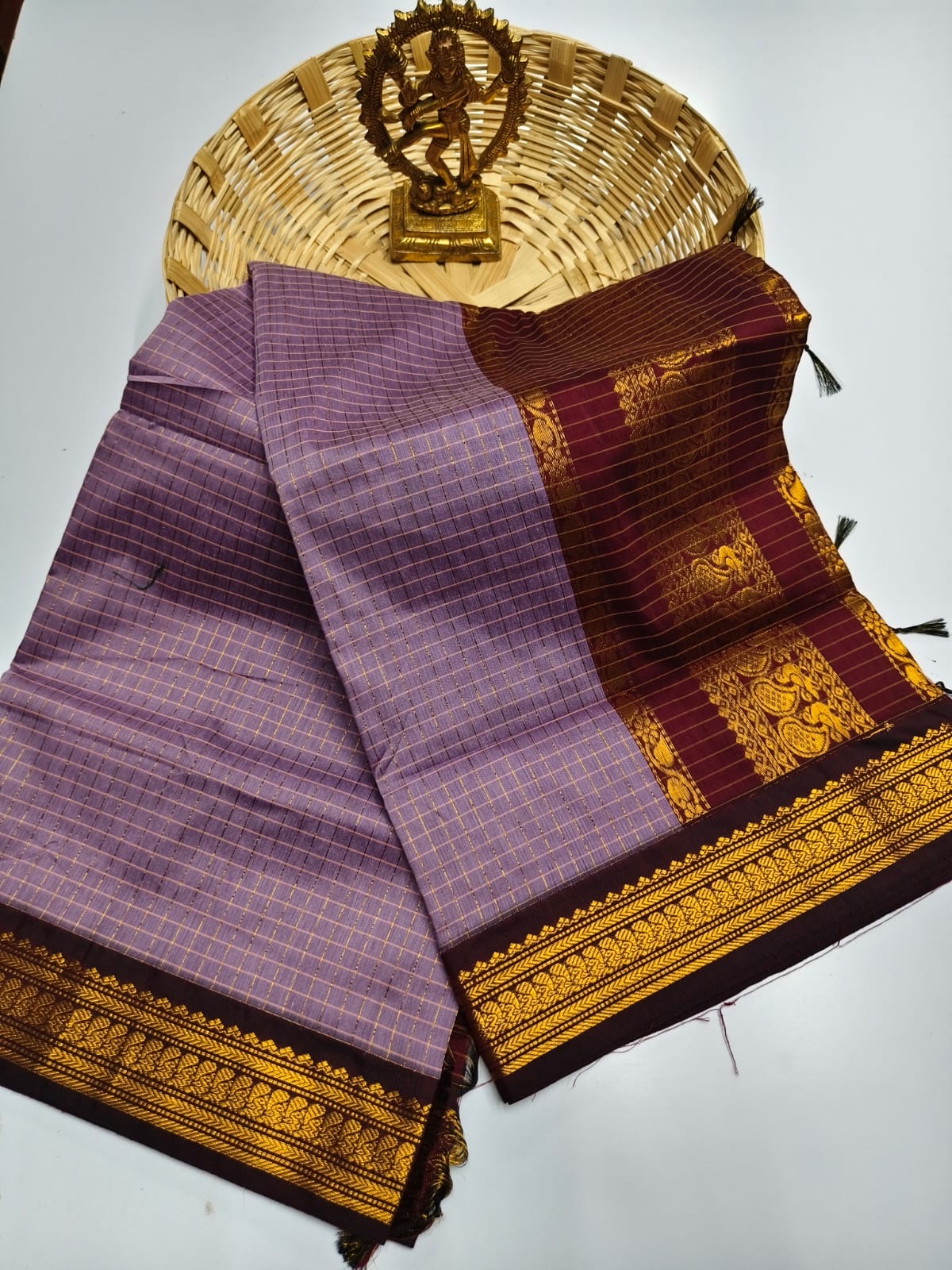 Apsara Kalyani purple Cotton Silk Saree