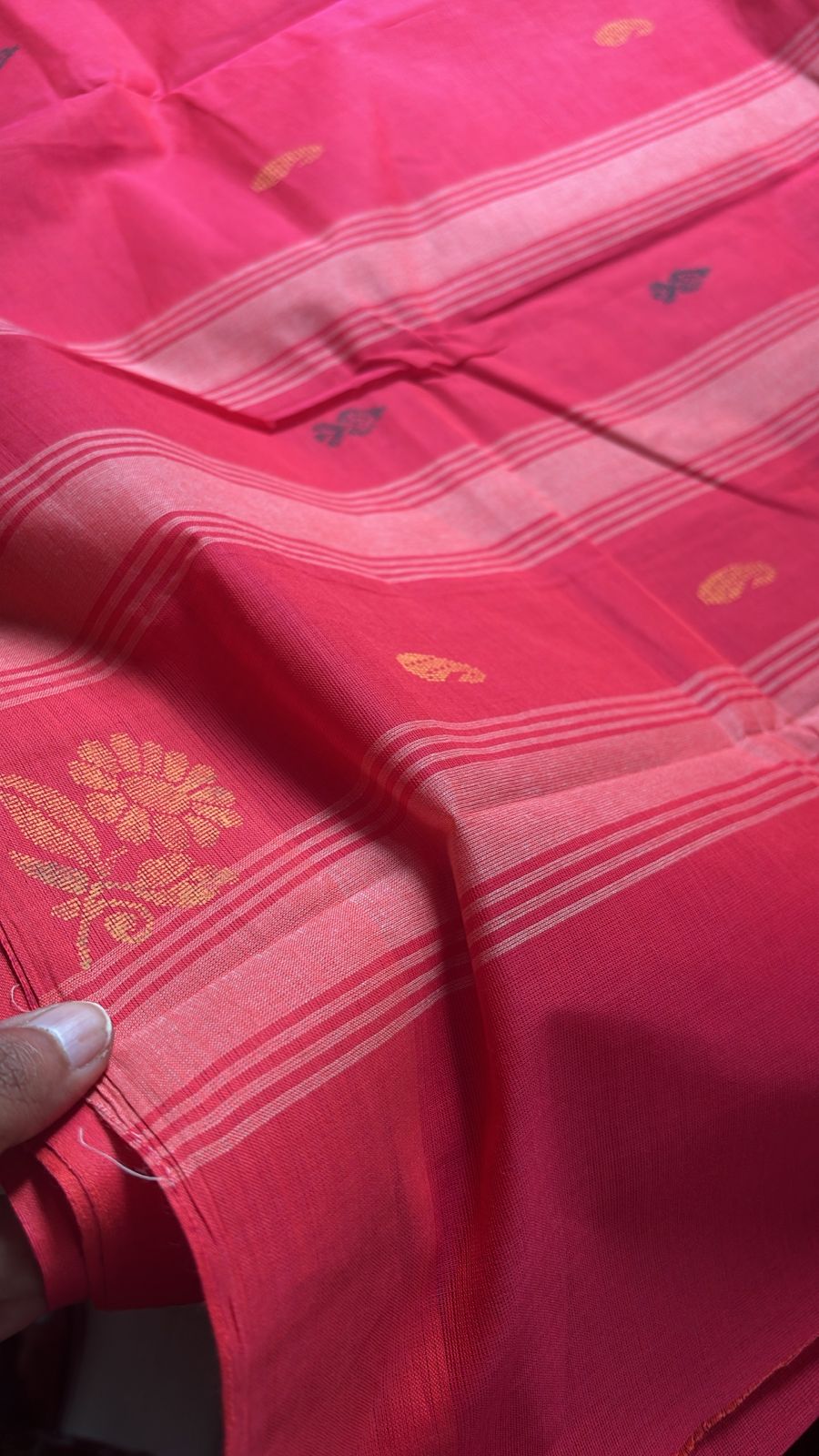 Vintage Kanchi cotton flower butta sarees without blouse