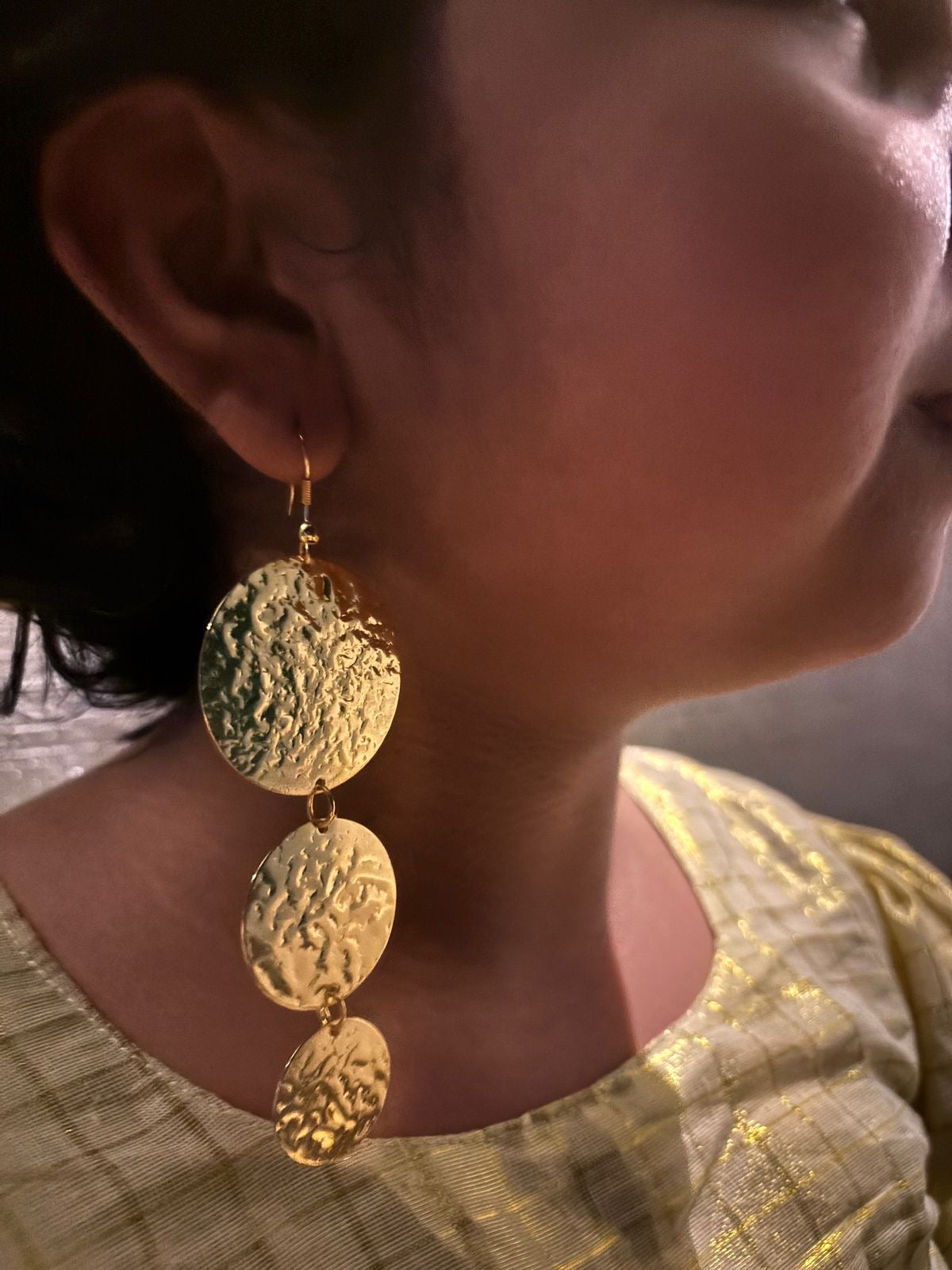 Anti Tarnish statement ear hangings