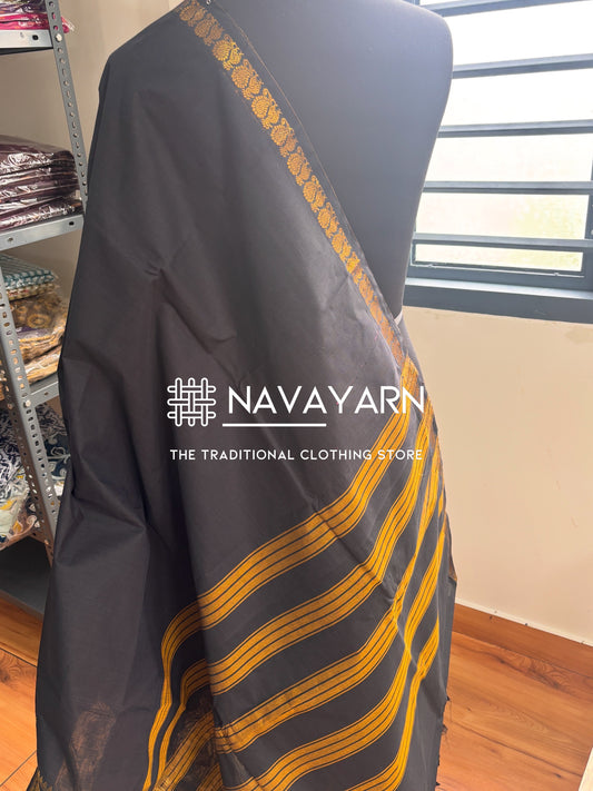 Vintage Black Kanchi Cotton Saree