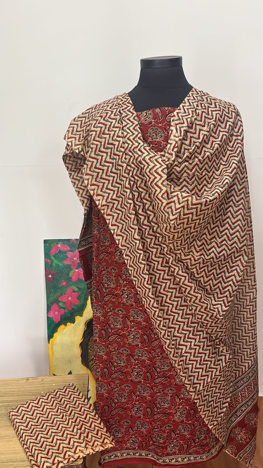 Jaipur block printed pure cotton Suit Material Unstitched