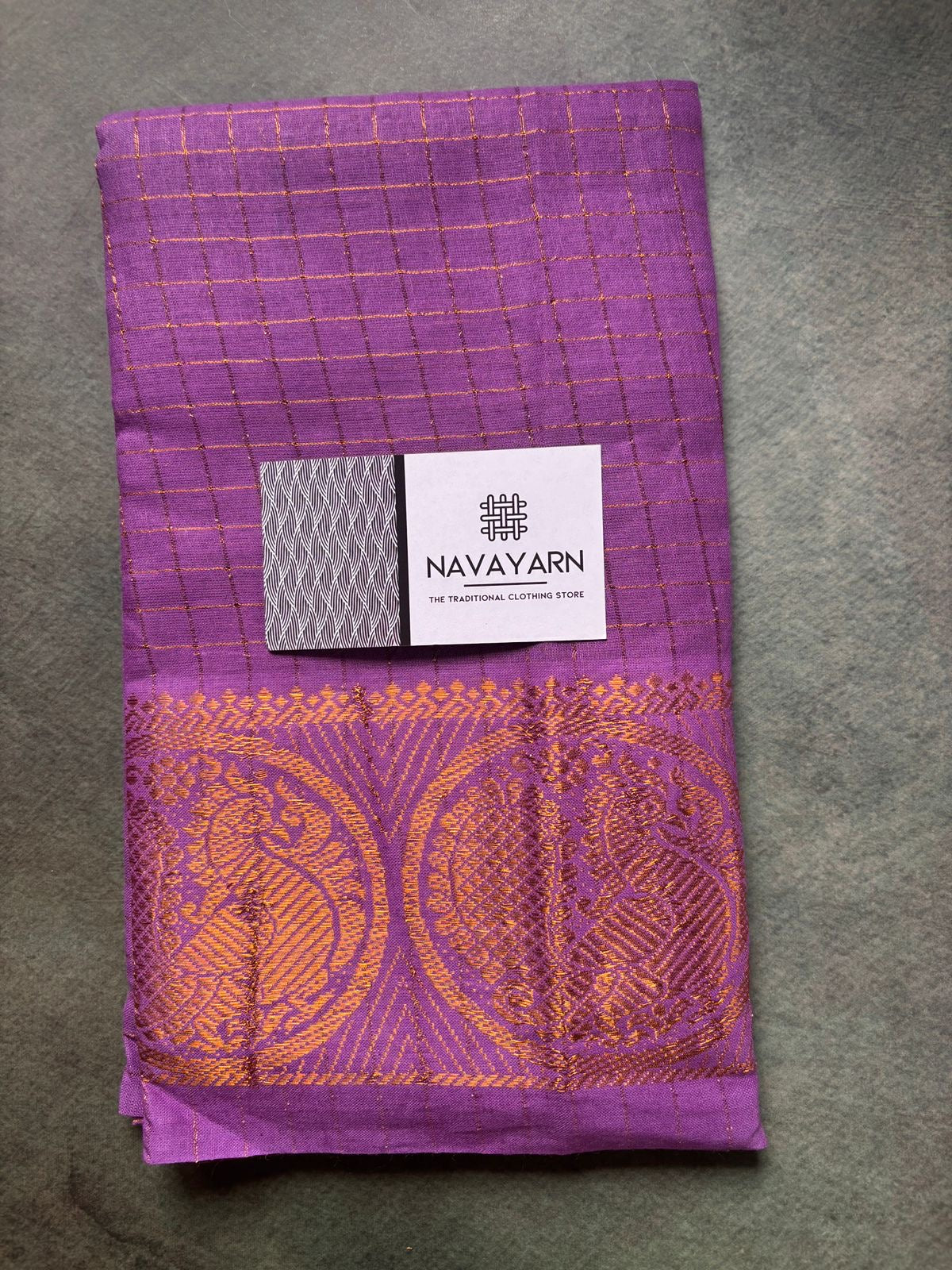 Handloom sungudi blouse pieces pack of 3 (violet brown mustard)