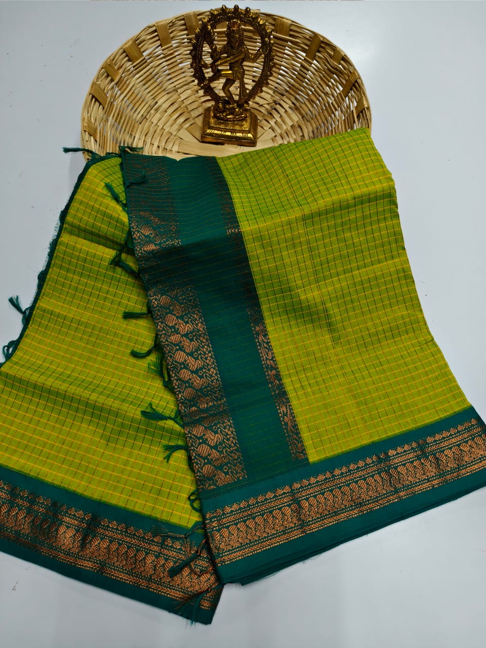 Apsara Green Kalyani Cotton Silk Saree