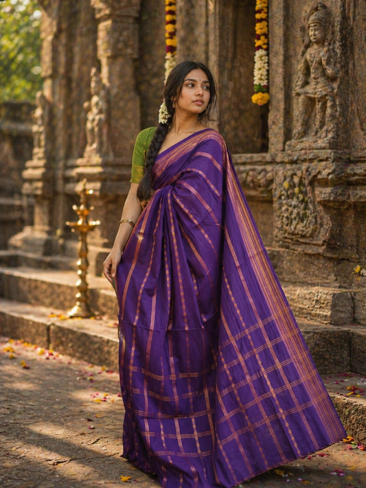 Rudraksha Velthari Sungudi Handloom Cotton Saree