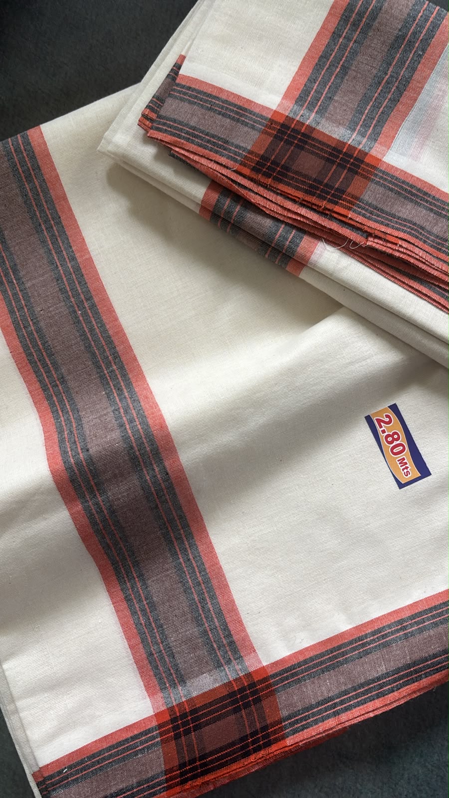 Brick brown daily wear mulloth set Mundu