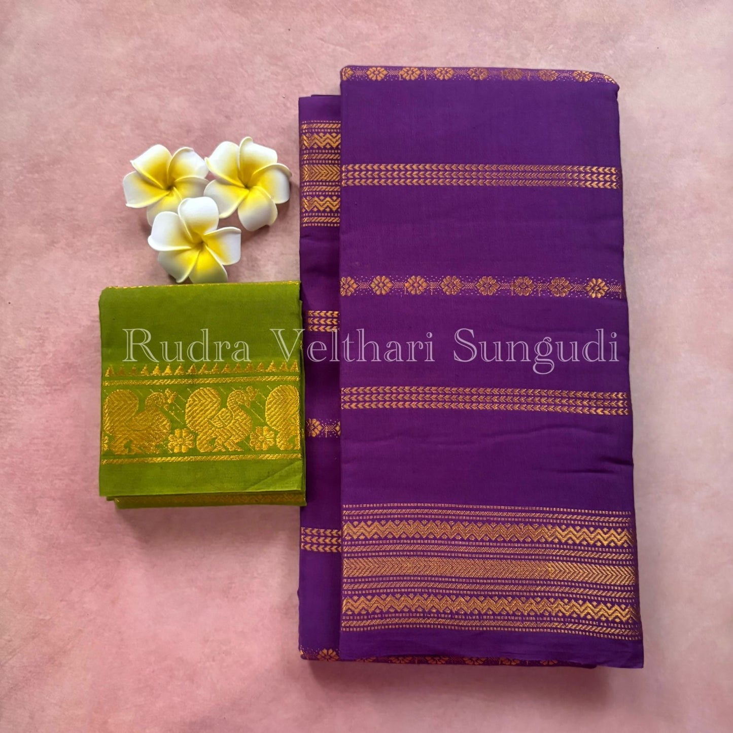 Rudraksha Velthari Sungudi Handloom Cotton Saree