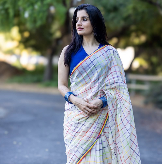 Vasanthika check mal Saree