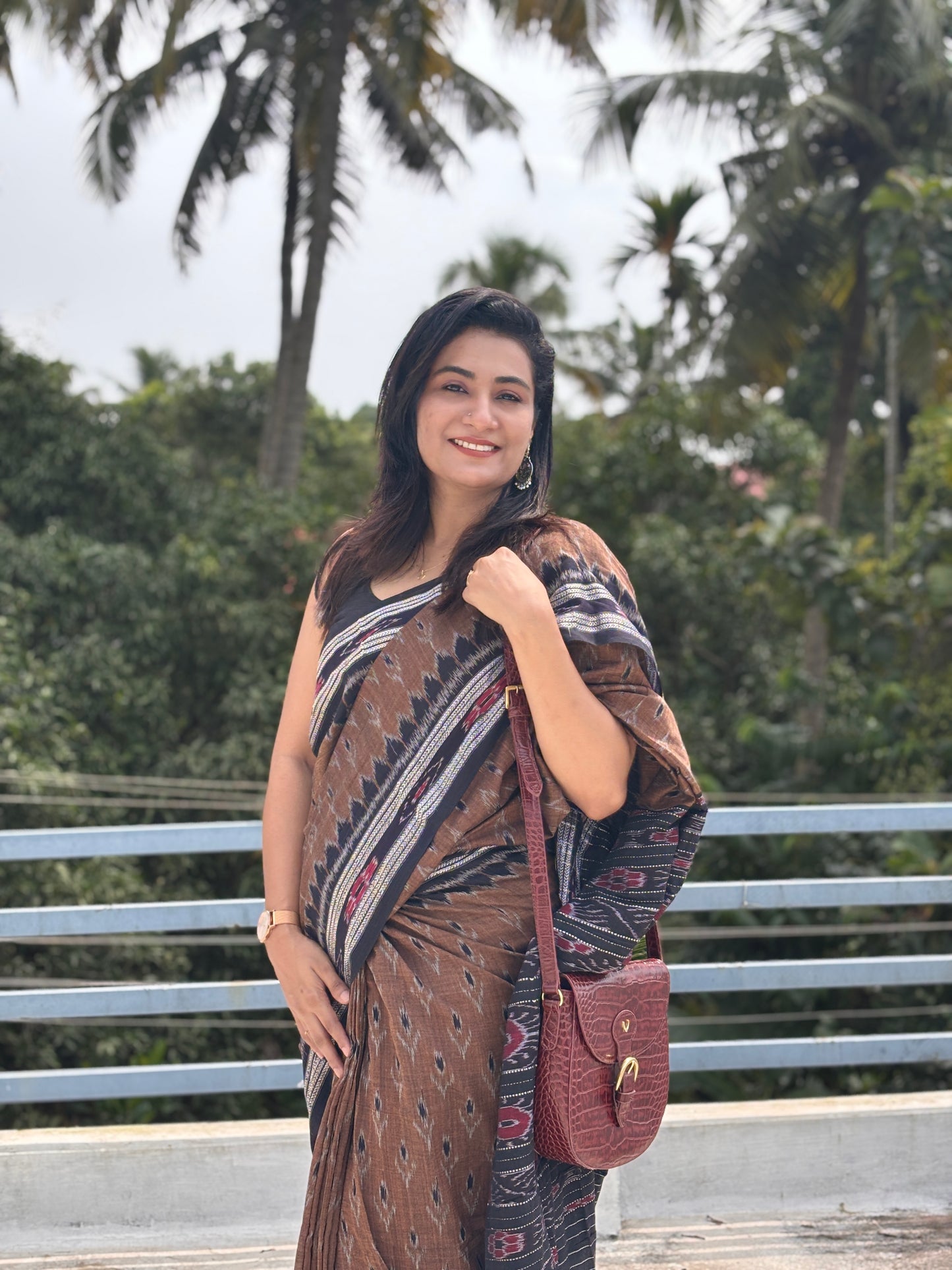 Sambalpuri Odisha Handloom Cotton Sarees Brown