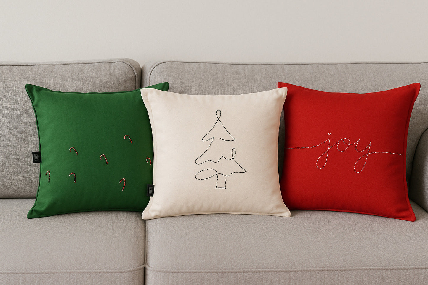 Cushion covers as Christmas decor pack of three D03