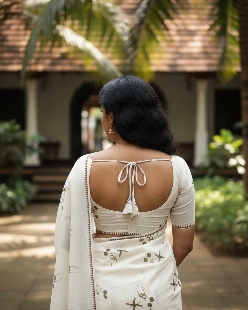 Nostalgic Ola kalippattam design Kerala Saree