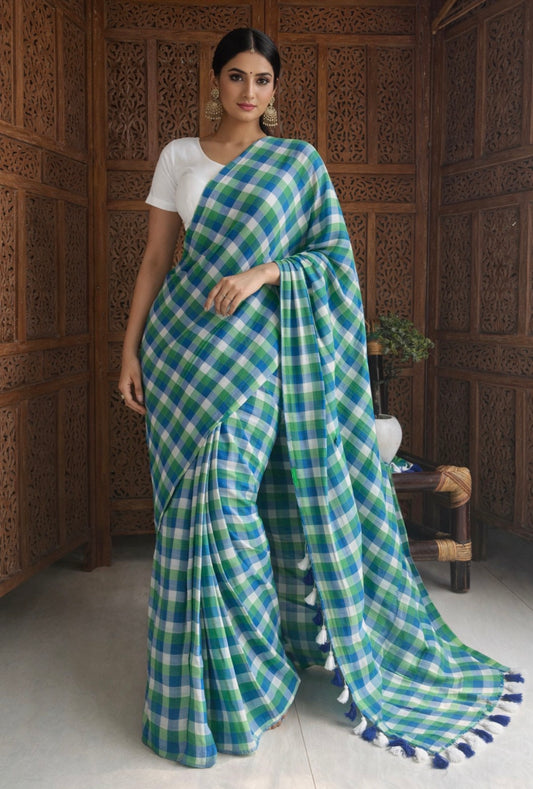 Office wear 120 thread count handloom mal cotton sarees