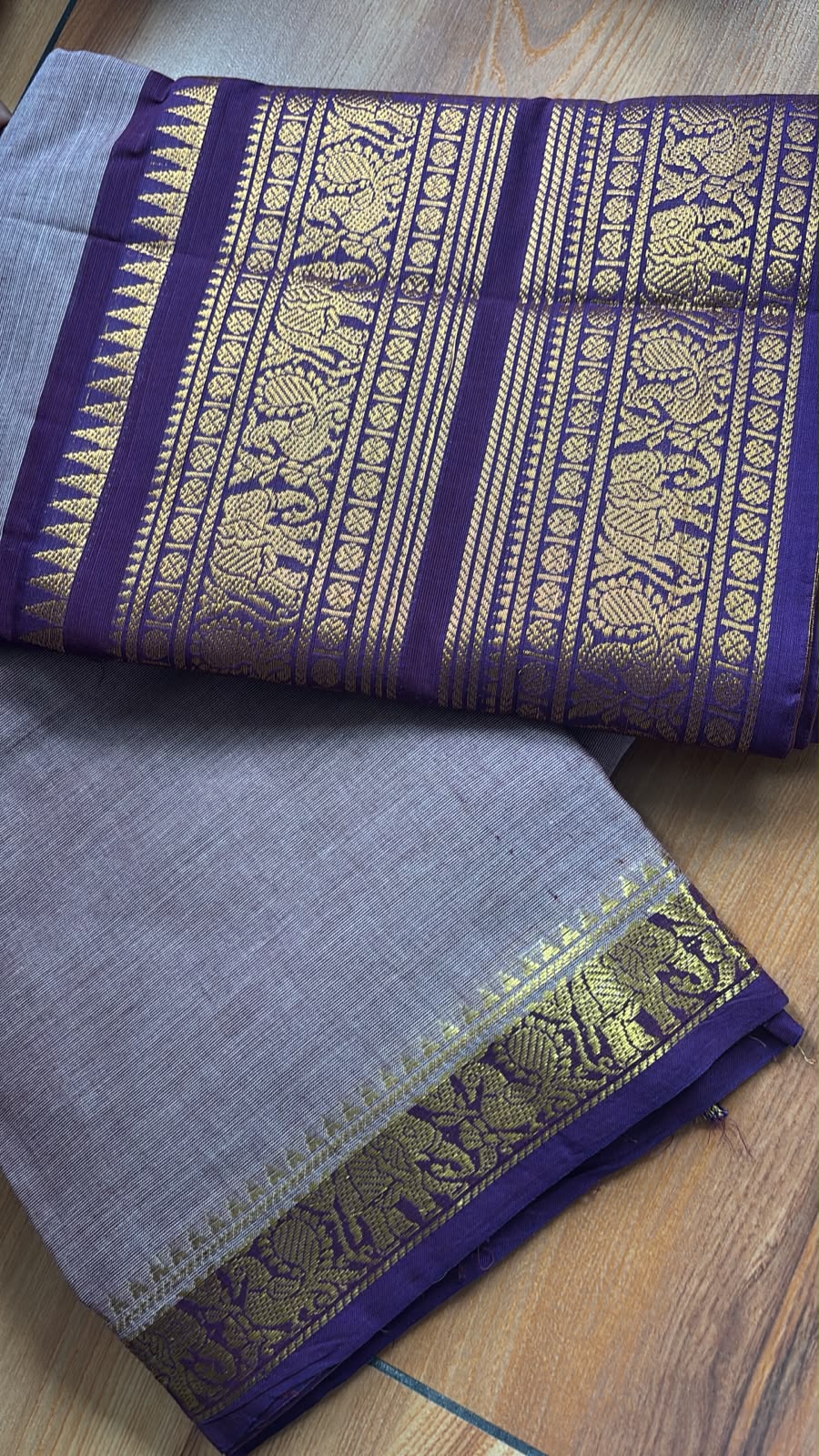 Dual tone violet Kanchi cotton Saree SGS41