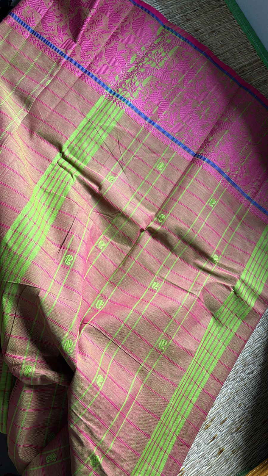 Sangita vintage korvai cotton check sarees without blouse