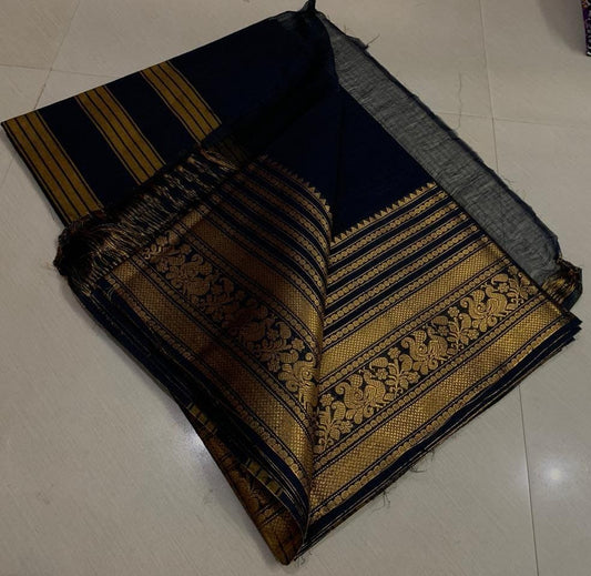 Vintage Black Kanchi Cotton Saree