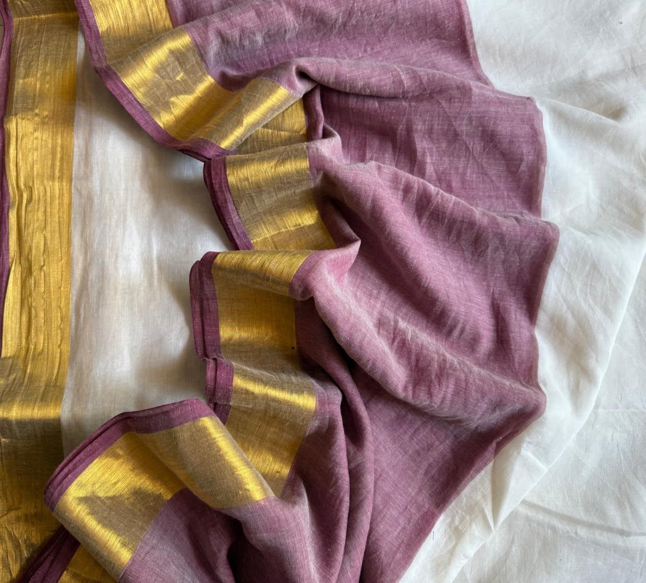 Handpainted dragon fly dual tone mal cotton Saree