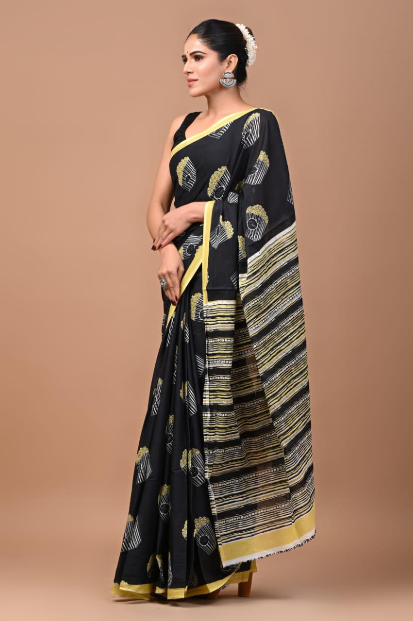Party popcorn Jaipur mul Cotton Saree