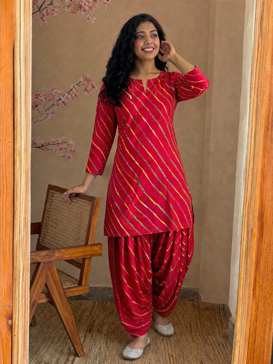Leheriya Farsi suit red