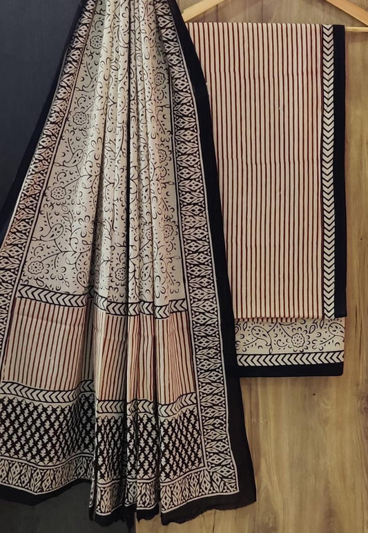Jaipur hand block printed pure cotton suit Set Unstitched