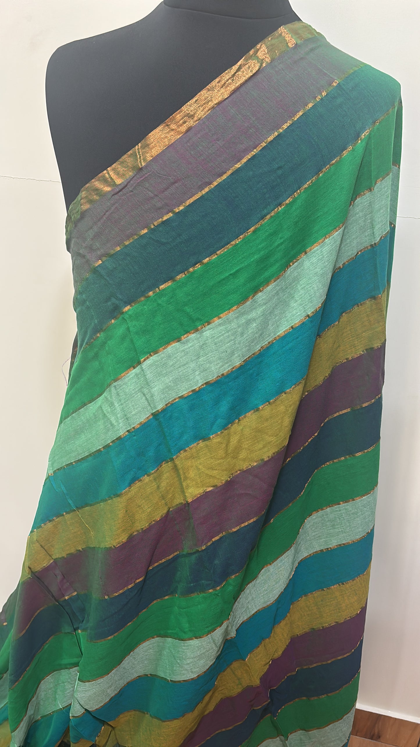 Multicolour soft cotton saree with tassels