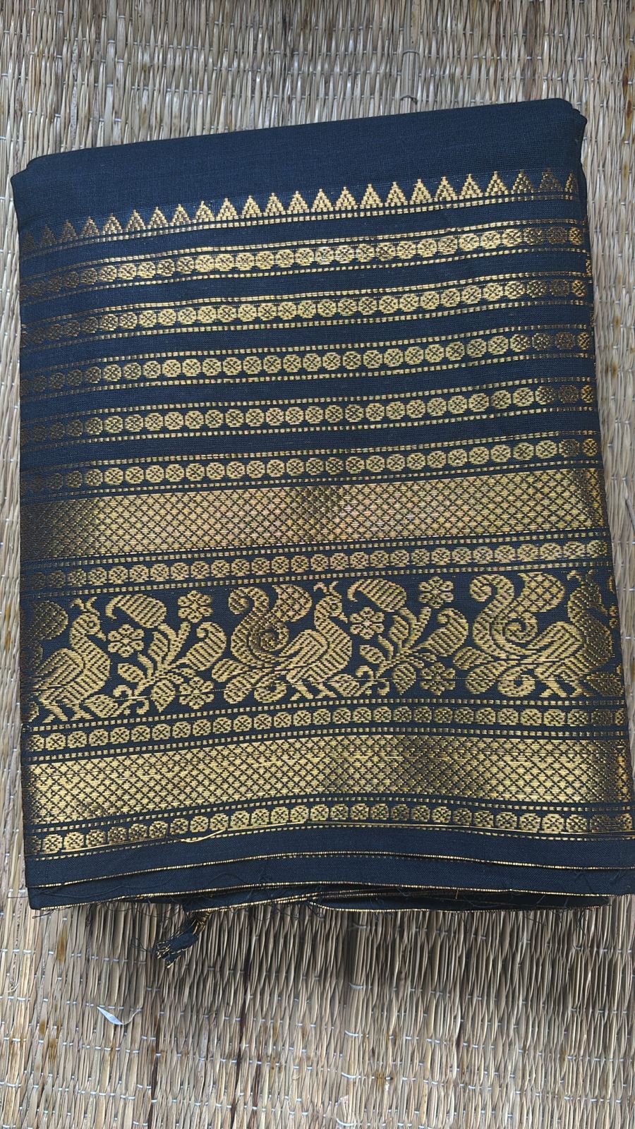 Vintage Black Kanchi Cotton Saree