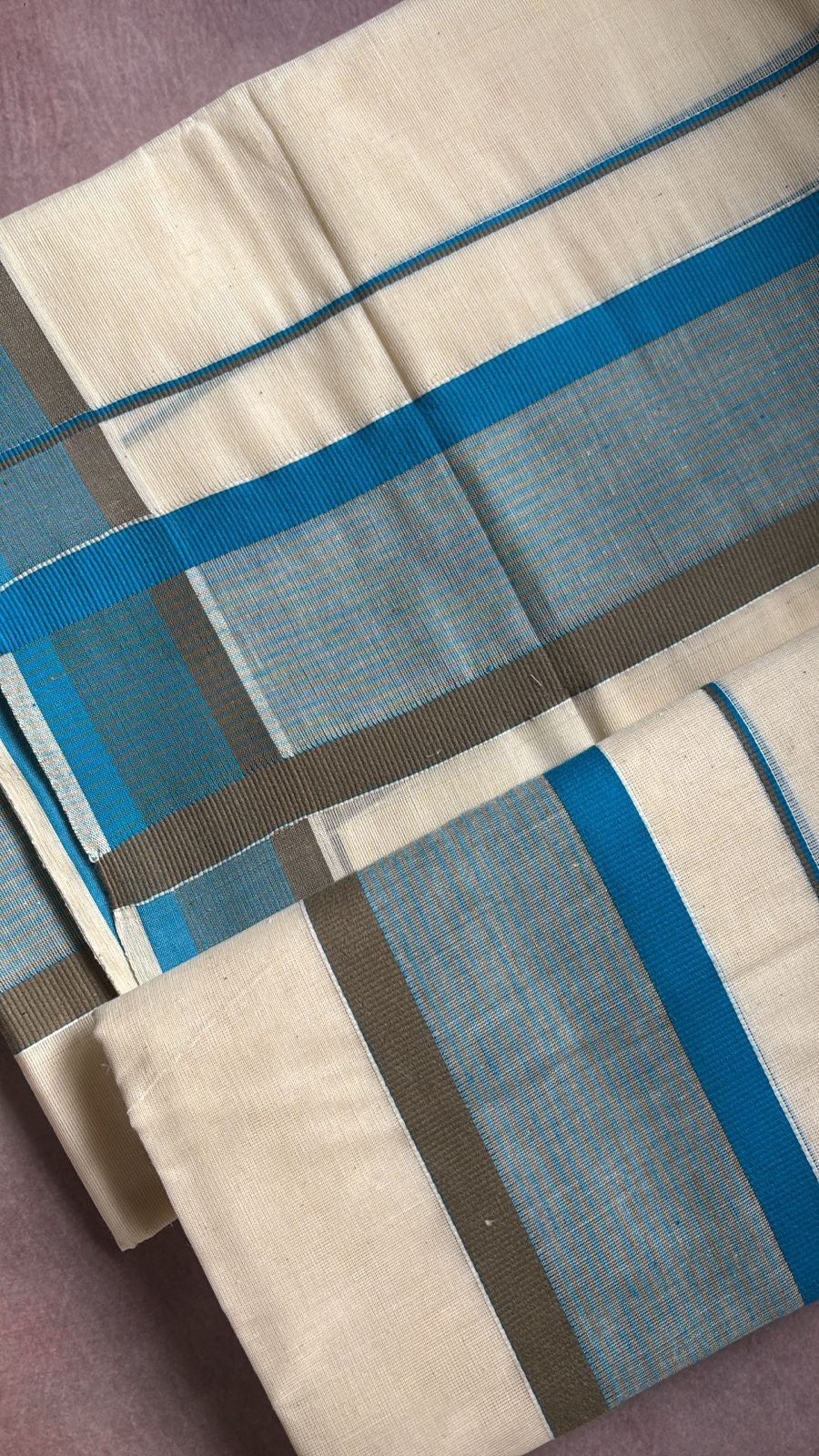 Pure cotton Kattikara Set Mundu blue