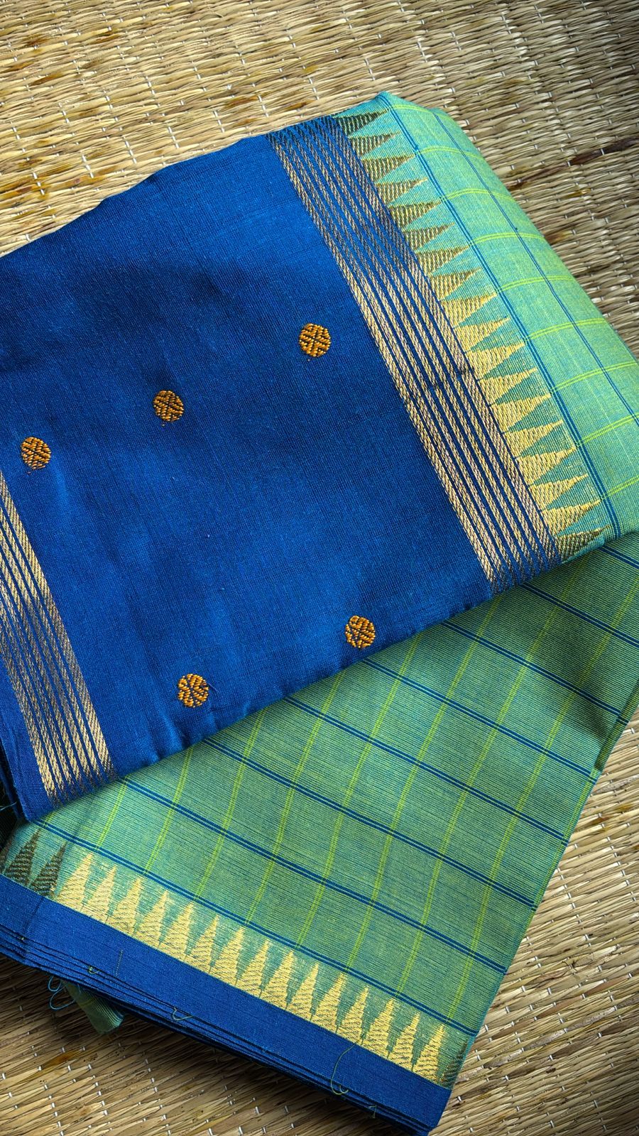 Sangita Chettinad check saree with butta borders