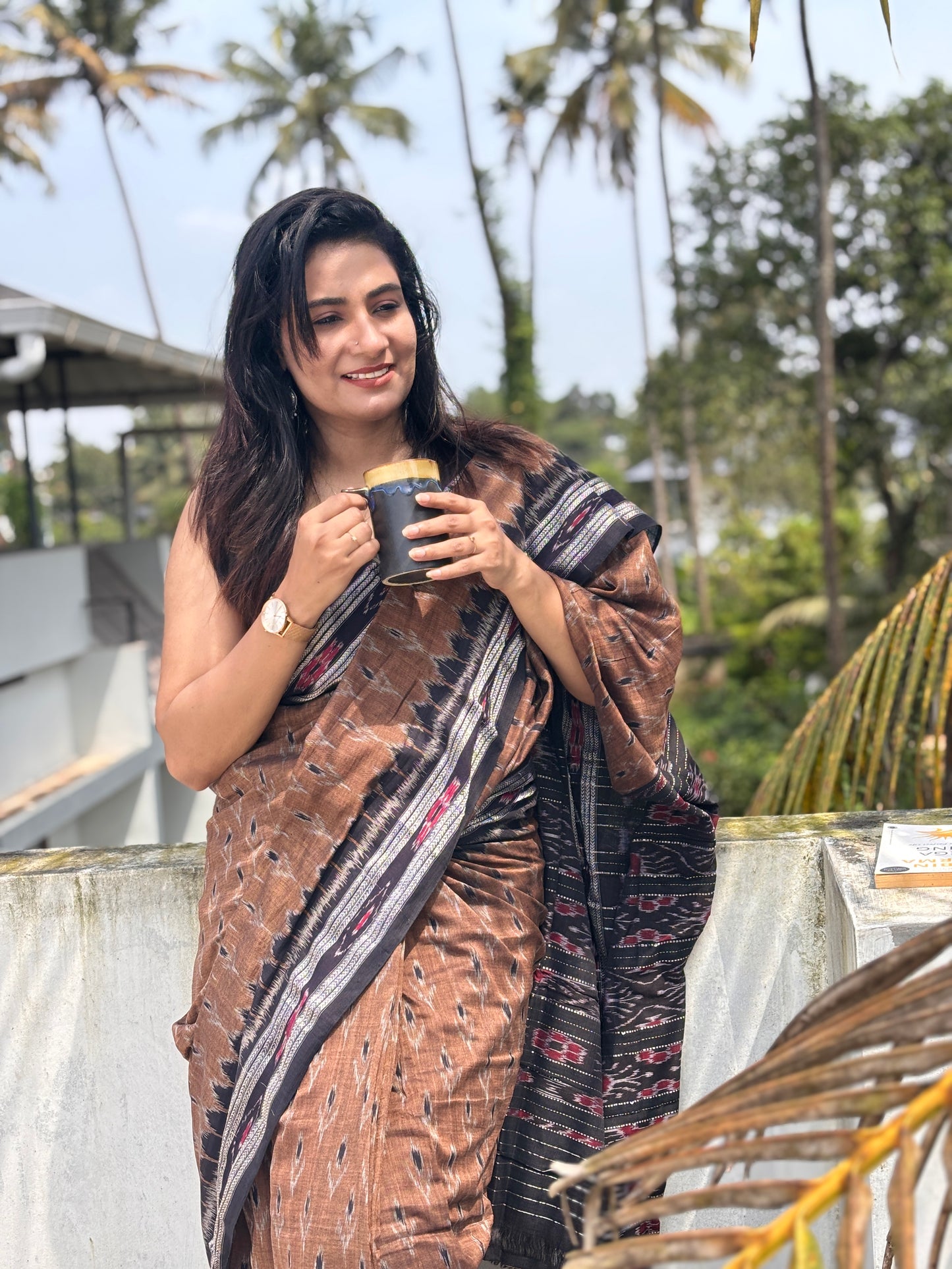 Sambalpuri Odisha Handloom Cotton Sarees Brown
