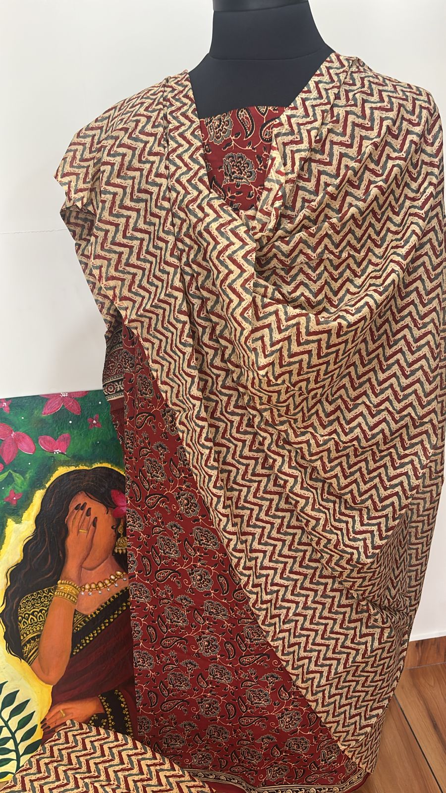 Jaipur block printed pure cotton Suit Material Unstitched