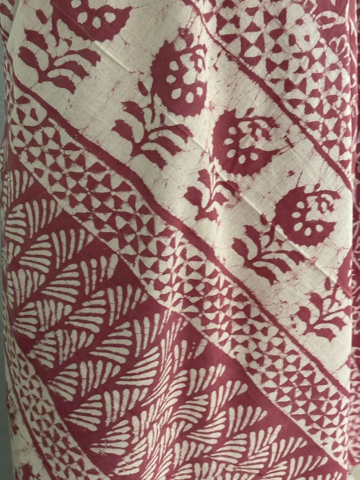 Vasanthika onion pink hand block printed Natural dyed soft cotton sarees