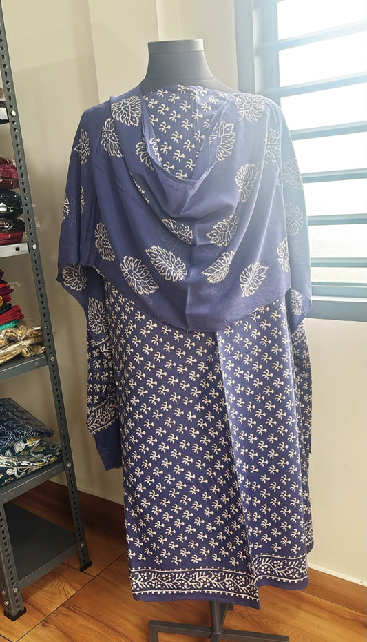 Jaipur block printed blue suit set