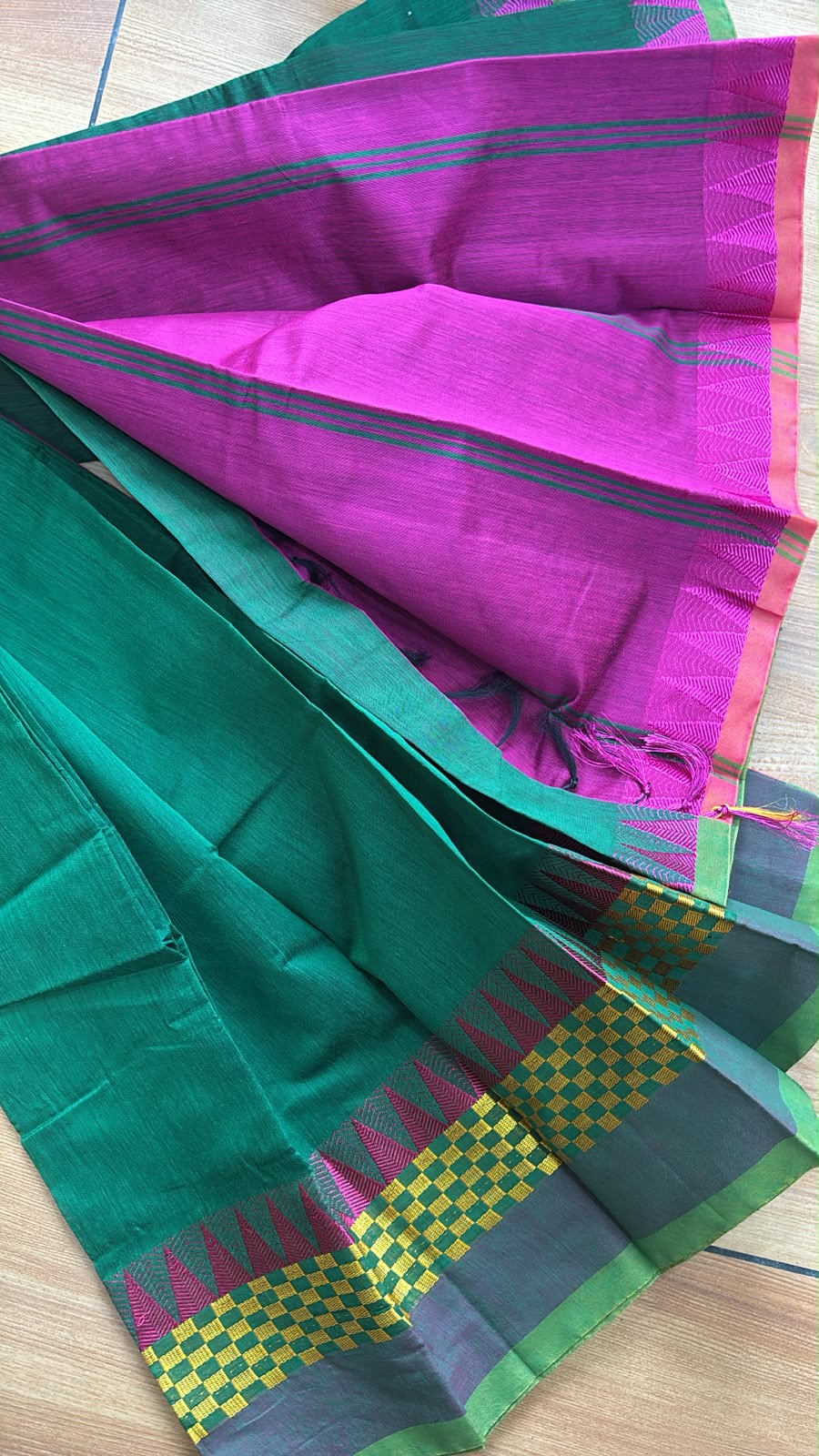 Festive Cotton Silk Saree with temple border CL01