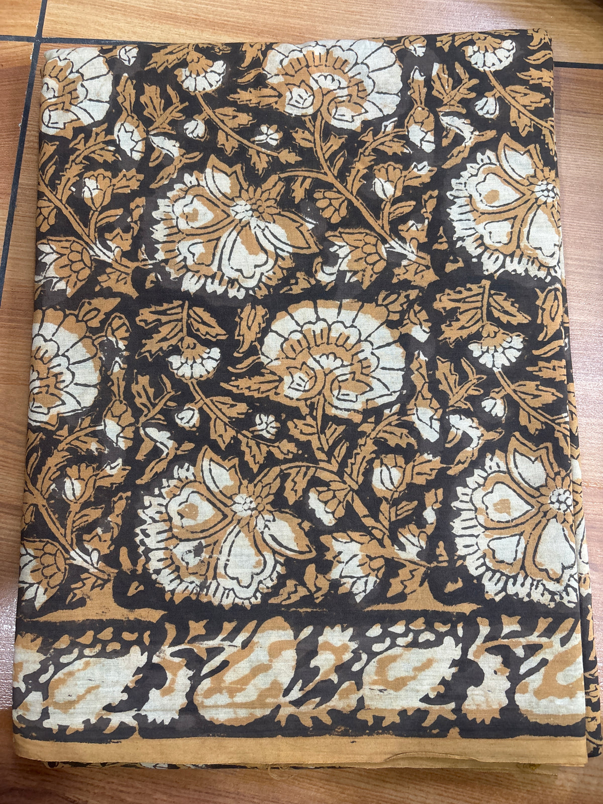 Natural Dyed block printed Mul Saree DWS23