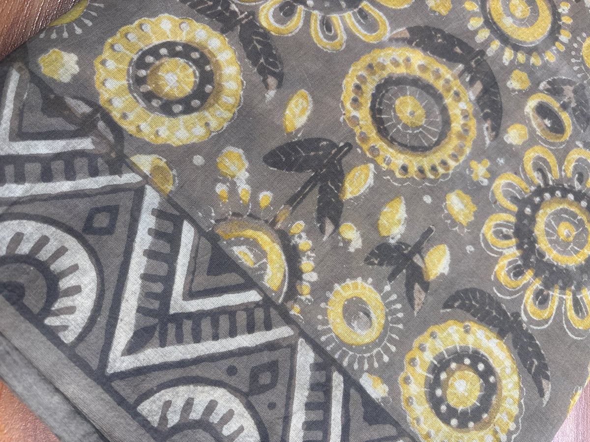 Natural dyed Block printed Mul Sarees DWS21