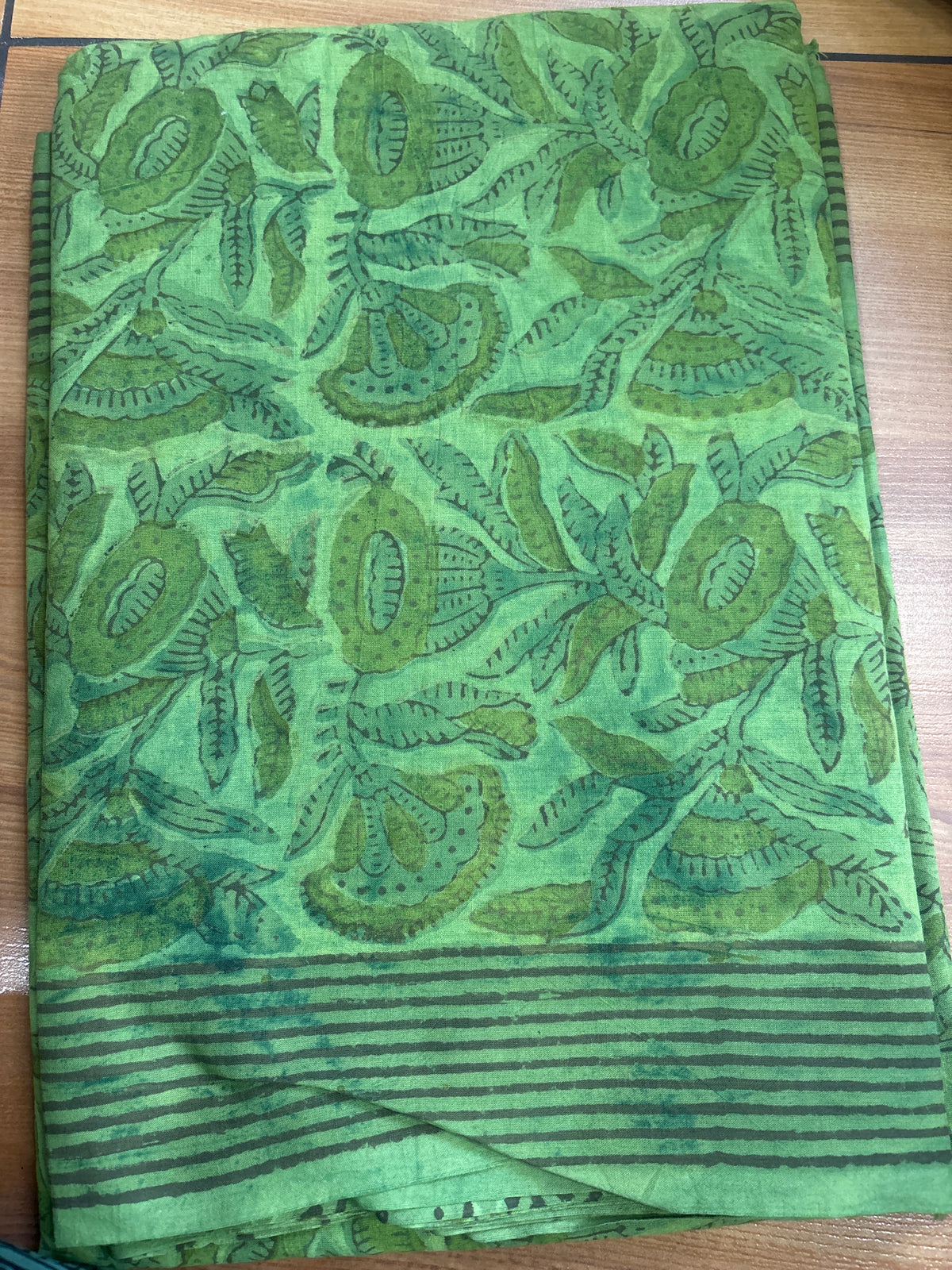 Natural Dyed Block printed Mul Saree DWS26